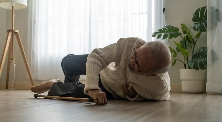 What is the first thing an older person should do after a fall?